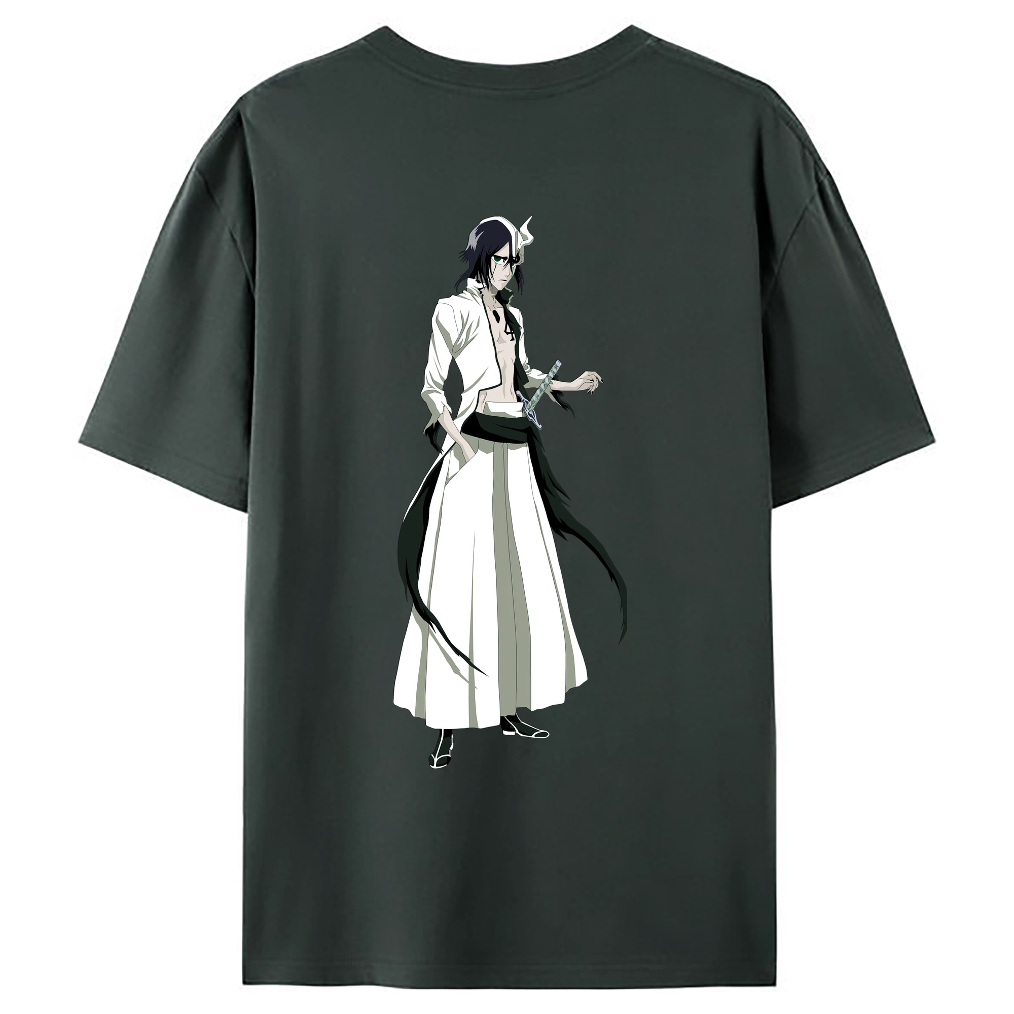 （画像用） ブリーチ ウルキオラ·シファー BLEACH Ulquiorra cifer 綿100％ メンズ半袖Tシャツ（バックプリント） 通気性